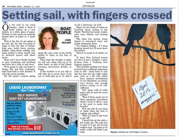 Setting Sail January 2015