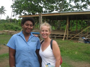This fabulous woman is the health officer plus new building inspector. So she was there when we checked into Fiji, then we saw her here, making sure a new preschool was built to the right standards.