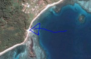 Tip and graveyard (and picnic spot) near Tamusua Village, on Yasawa Island. Right next to the plastic bottles, breakfast crackers wrappers, blue string, fishing reel, yellow plastic lid, Coke bottle, red plastic ring, half a jandal, CD, corner of a polystyrene and scraggy half a green plastic bowl.