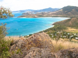 Bay Maa just north of Noumea. It's a gated community, kind of like a French beachside ghetto. Some German jumped ship a hundred years ago, swam to shore and started a new life. His descendants have their holiday homes there. They're quite cute, kind of like pretty French ghetto shacks.