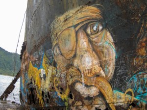 I can't find the photo of Dean standing with his finger up the pirate's nose.